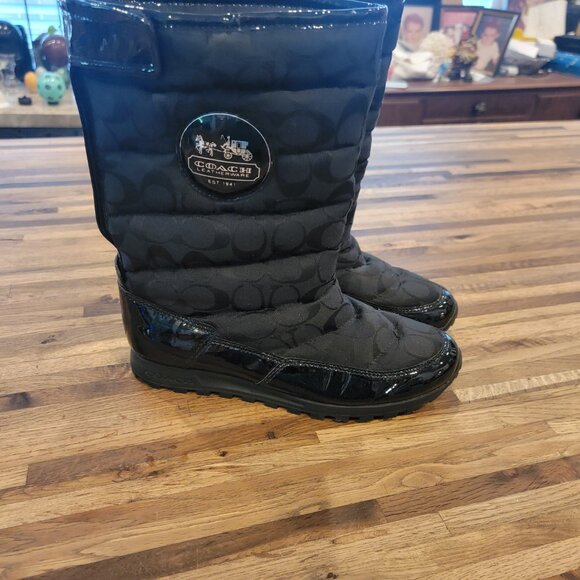 Coach Jordy Black Quilted Winter Boots - Picture 7 of 15
